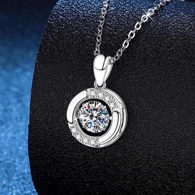 【巴黎精品】現貨+預購 頂級莫桑鑽石項鍊925純銀女項鍊項鏈鎖骨鏈情人節禮物-1克拉靈動吊墜女飾品a1kv16