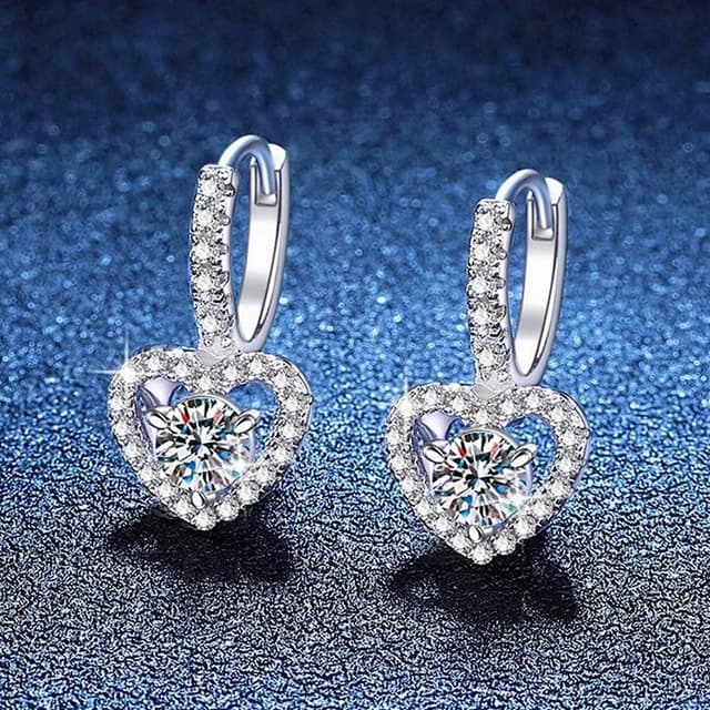 【巴黎精品】現+預購 頂級莫桑鑽石耳環925純銀耳環女耳針銀飾情人節禮物-1克拉愛心高感耳環女飾品a1kv23