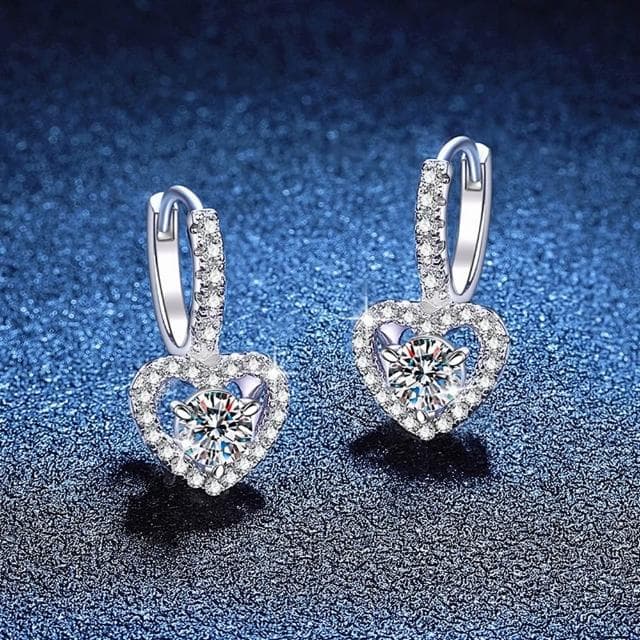 【巴黎精品】現+預購 頂級莫桑鑽石耳環925純銀耳環女耳針銀飾情人節禮物-1克拉愛心高感耳環女飾品a1kv23