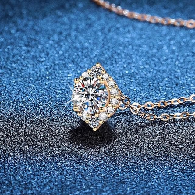 【巴黎精品】現貨+預購頂級莫桑鑽石項鍊925純銀女項鍊項鏈鎖骨鏈情人節禮物-1克拉原創橄欖球女飾品a1kv25