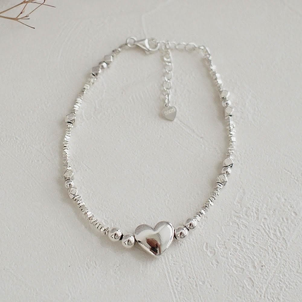 【BLUMA】甜蜜小日子純銀手鍊(生日情人節禮物 愛心手工串珠925銀手鏈 簡約優雅個性 飾品禮盒 新年禮盒)