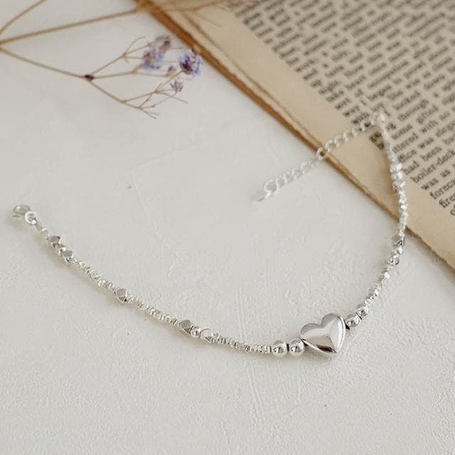 【BLUMA】甜蜜小日子純銀手鍊(生日情人節禮物 愛心手工串珠925銀手鏈 簡約優雅個性 飾品禮盒 新年禮盒)