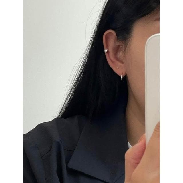 em925純銀┃耳環┃小圓弧轉珠 耳環