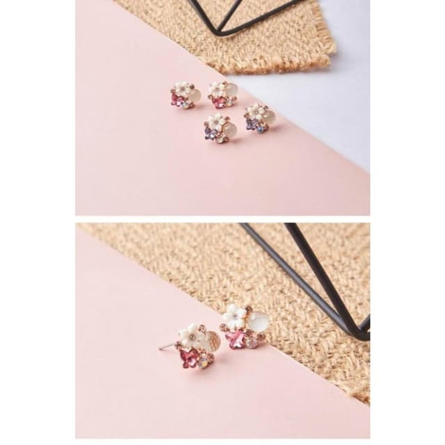 🌸 微光花語珍珠耳環