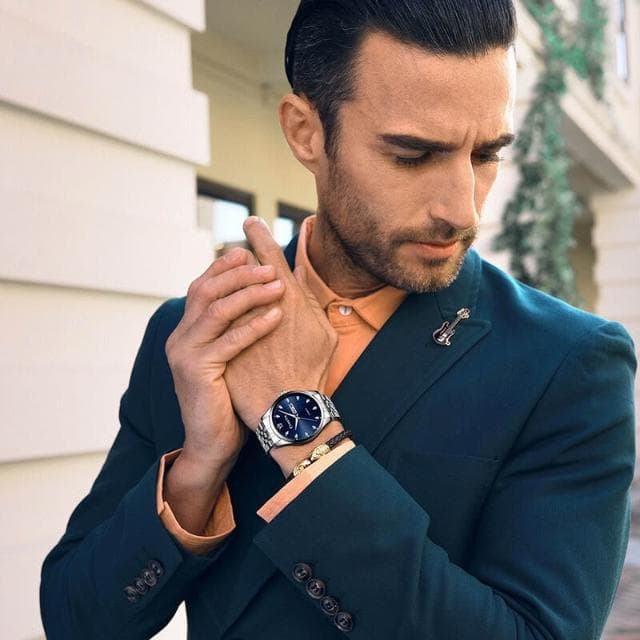 手錶男2025新款男士爸爸商務風瑞士錶簡約氣質精緻石英錶男生防水機械錶送男朋友輕奢小眾高級感精工錶高顏值精品金屬男錶