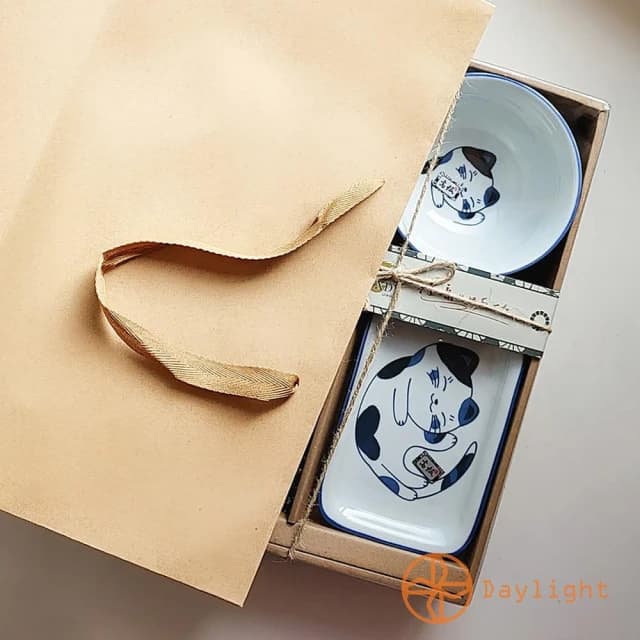 【Daylight】日式和風 入厝餐具6件組禮盒 含提袋 交換禮物 喬遷禮 入厝禮 碗盤禮盒 新婚禮 陶瓷禮盒 新年禮