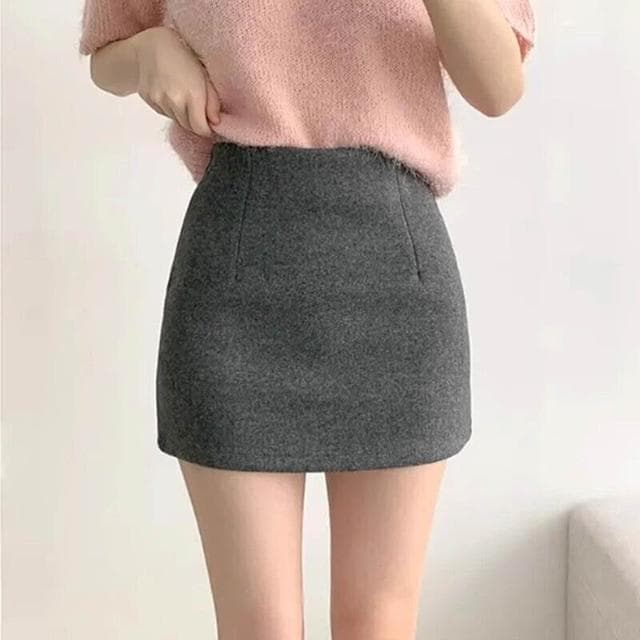 半身裙女短裙秋冬季杏色毛呢半身裙包臀裙女秋冬2025新款小個子百搭通勤短裙洋裝裙子包臀短裙女a字裙約會生日氣質包臀裙