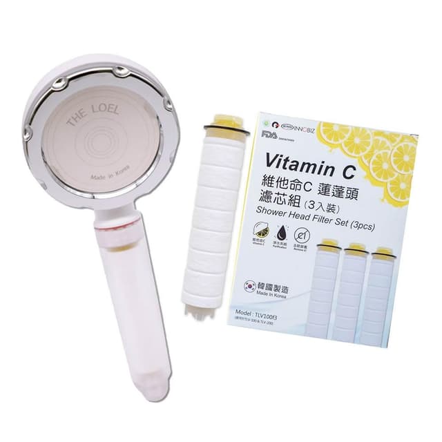 【THE LOEL】維他命C 蓮蓬頭濾水組 (維他命C蓮蓬頭+維他命C濾芯;增壓蓮蓬頭/除氯蓮蓬頭/加壓蓮蓬頭/花灑)
