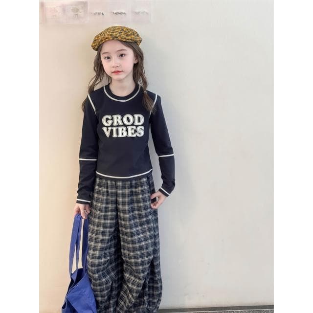 【Arbea】兒童秋季款長袖T卹女孩撞色圓領上衣休閒打底衫內搭童裝【C1249】