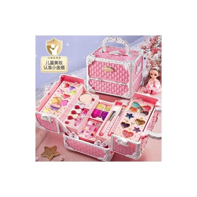 新款兒童化妝品手提箱玩具兒童女孩子小公主彩妝禮盒套裝生日禮物