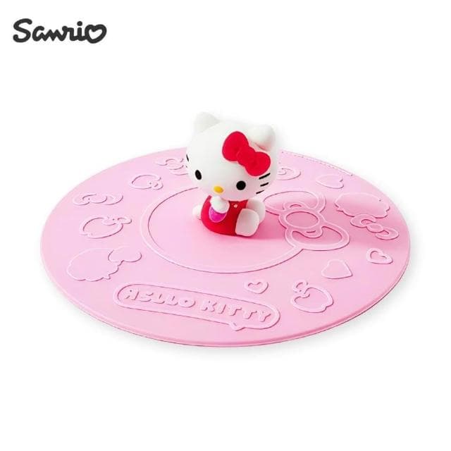 【SANRIO 三麗鷗】Hello Kitty凱蒂貓正版立體造型高品質無毒矽膠杯墊杯蓋(盒裝老婆女友女兒聖誕交換生日禮物