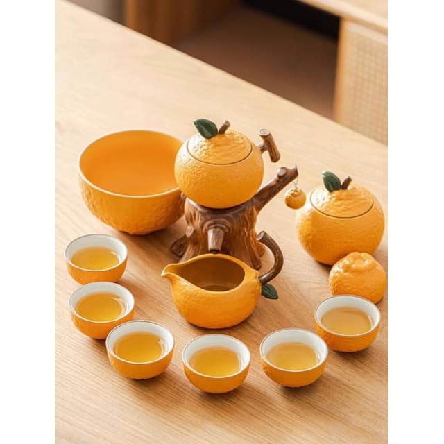 大吉大利禮物實用生日茶具伴手禮送人橘子套裝送長輩