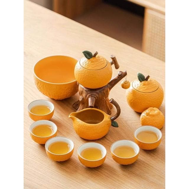 大吉大利禮物實用生日茶具伴手禮送人橘子套裝送長輩