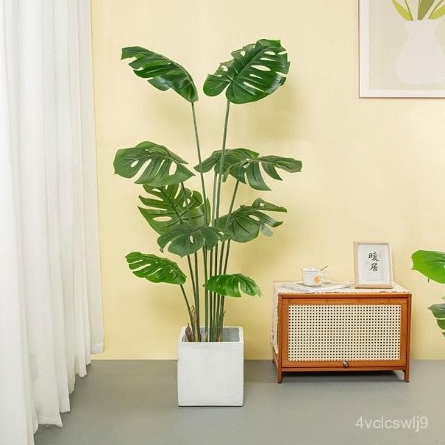 北歐風仿真綠植龜背竹盆栽擺件大型室內客廳假植物網紅落地裝飾