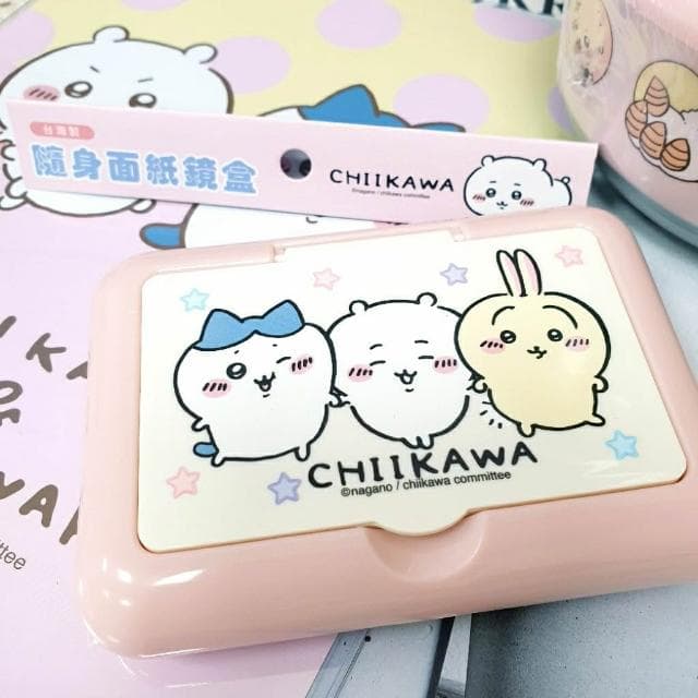 現貨正版 吉伊卡哇 隨身面紙鏡盒 附鏡面紙盒 烏薩奇 小八貓 面紙收納盒 隨身鏡 外出面紙盒 台灣製