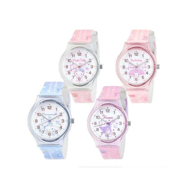 【SANRIO 三麗鷗】三麗鷗 2025新品 手錶 兒童手錶 PVC 高質感 大人小孩均適用 凱蒂貓 美樂蒂 酷洛米 大耳狗 日本正版 該該貝比