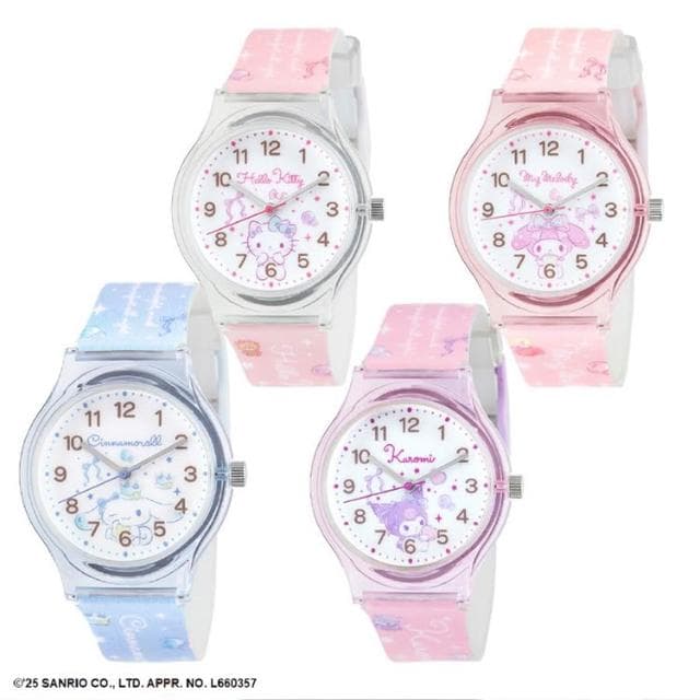 【SANRIO 三麗鷗】三麗鷗 2025新品 手錶 兒童手錶 PVC 高質感 大人小孩均適用 凱蒂貓 美樂蒂 酷洛米 大耳狗 日本正版 該該貝比