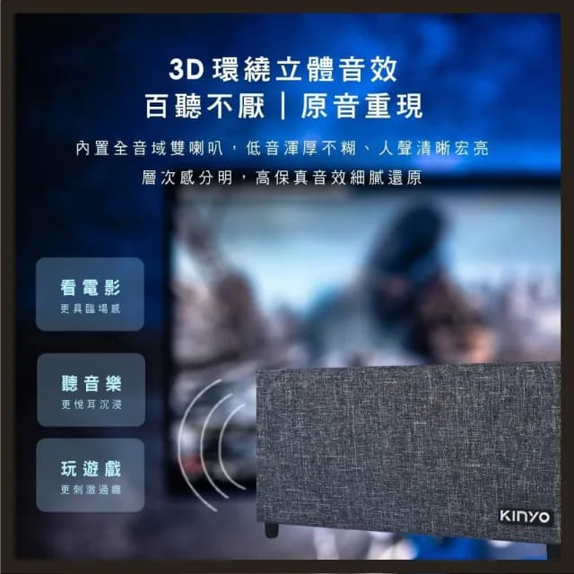 【KINYO】★官方直營★布面木質藍牙讀卡喇叭-福利品