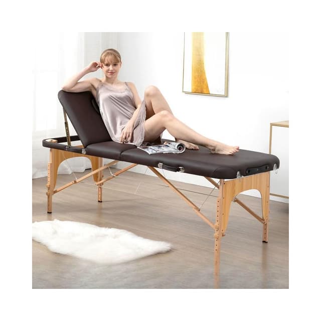 新品手提折疊美容按摩床美體推拿針灸紋身床家用便攜式榉木養生床