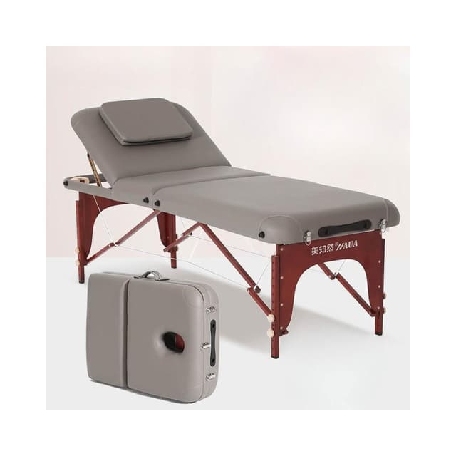 可折疊按摩床家用便攜式推拿理療床紋身紋繡美容床實木手提