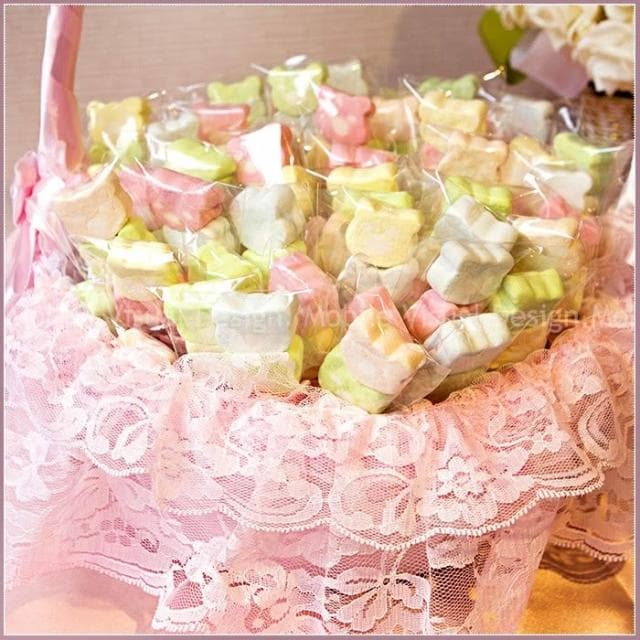 g1685 幸福鏟子「熊熊棉花糖」X100份+大提籃X1個(限宅配)-喜糖 生日分享 太子聖誕 婚禮禮物 二次進場 彌月