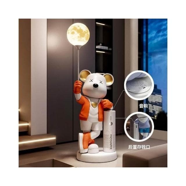 小熊摆件客厅电视柜沙发大型落地装饰品存钱罐音箱乔迁礼物玄關擺飾辦公室擺件落地擺件裝飾