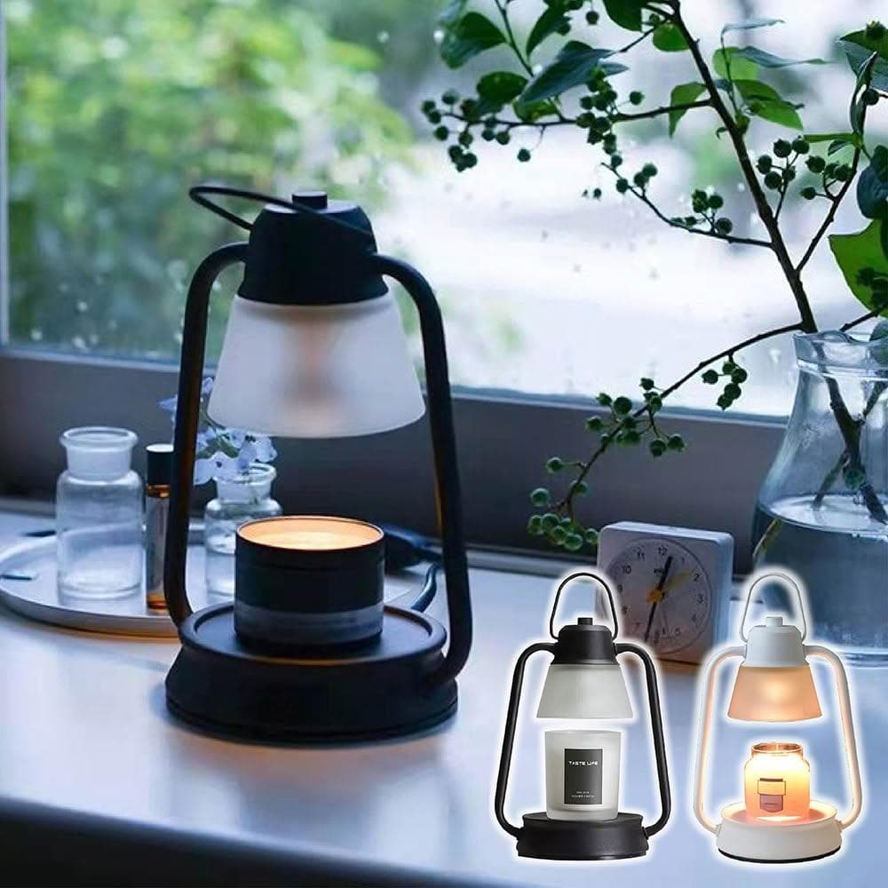 舒米好物 復古霧面玻璃 馬燈款 香氛蠟燭 融蠟燈 可定時 調光 贈蠟燭+燈泡X2(床頭燈 情人節 母親節 交換禮物)