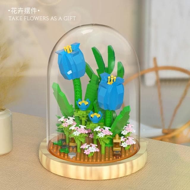 出清特價 花朵積木 永生花 盆栽積木 花束積木 微顆粒積木 向日葵 拼裝積木 情人節禮物 13Q