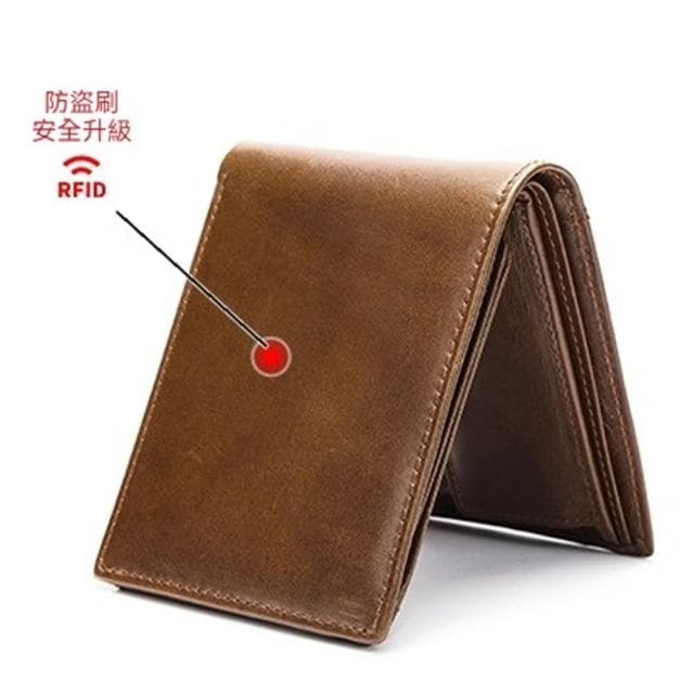【MoonDy】錢包 皮夾 短夾 真皮皮夾 兩折皮夾 防盜刷錢包