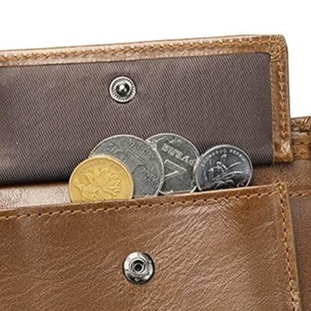 【MoonDy】錢包 皮夾 短夾 真皮皮夾 兩折皮夾 防盜刷錢包