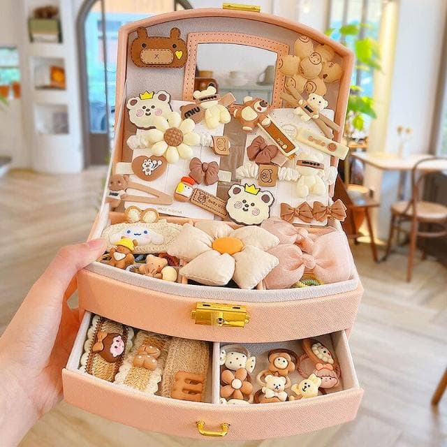 含發票 生日禮物女童首飾收納盒女孩兒童公主首飾盒發飾發夾飾品收納盒