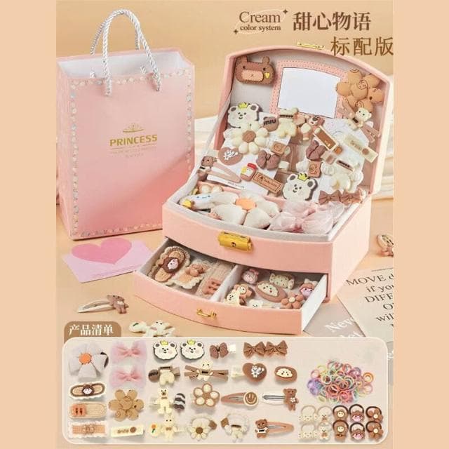 含發票 生日禮物女童首飾收納盒女孩兒童公主首飾盒發飾發夾飾品收納盒