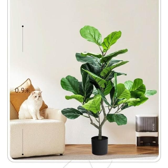百信百貨 免運 仿真綠植裝飾客廳大型落地擺件假盆栽植物仿真琴葉榕盆景仿真花