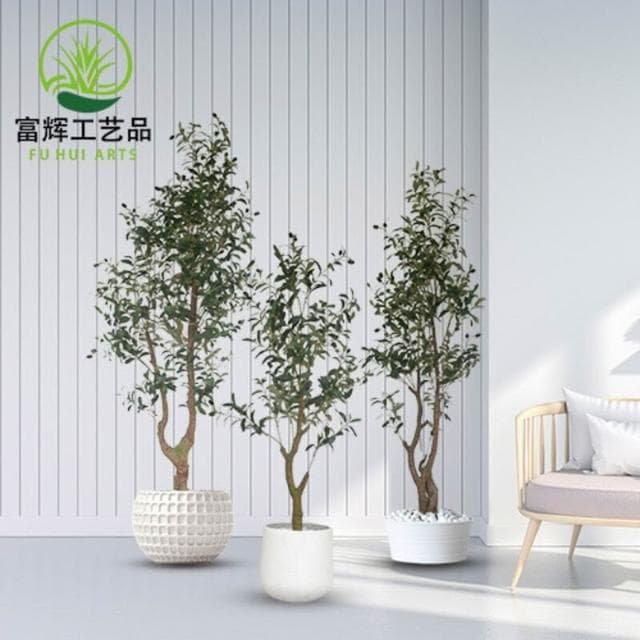 百信百貨 免運 仿真植物橄榄樹盆栽北歐風假綠植造景熱銷大型落地盆景橄榄樹