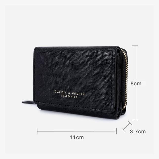 【MoodRiver】皮夾 PU 零錢包 錢包 短夾 女生包包 拉鍊短夾 三折 十字紋 防刮 卡夾 女用錢包