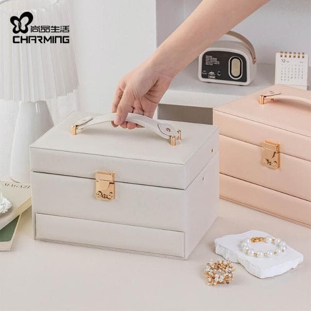 直首飾收納盒手提輕奢抽屜大容量多層戒指耳飾項鏈飾品盒子 f6cf1ee4