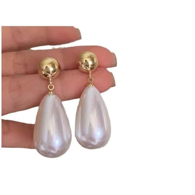 耳環氣質水滴珍珠簡約耳環大氣法式百搭耳飾新娘結婚禮服配飾輕盈精緻輕奢高級韓國不過敏看不膩超閃耳環耳飾飾品配禮服百搭禮物