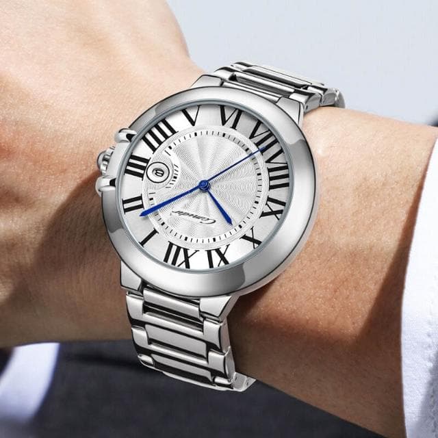 手錶男男士爸爸商務風瑞士錶簡約氣質精緻石英錶防水男生全自動機械錶送男朋友輕奢小眾高級感精工錶高顏值精品金屬指針男錶