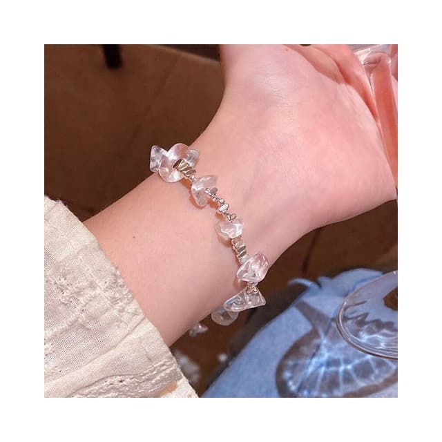 手鏈韓版時尚氣質水晶手鏈女超閃不規則碎銀幾兩手串手飾大方氣質日常通勤防過敏派對約會手鏈輕盈手鏈手環手串手飾簡約百搭高級感