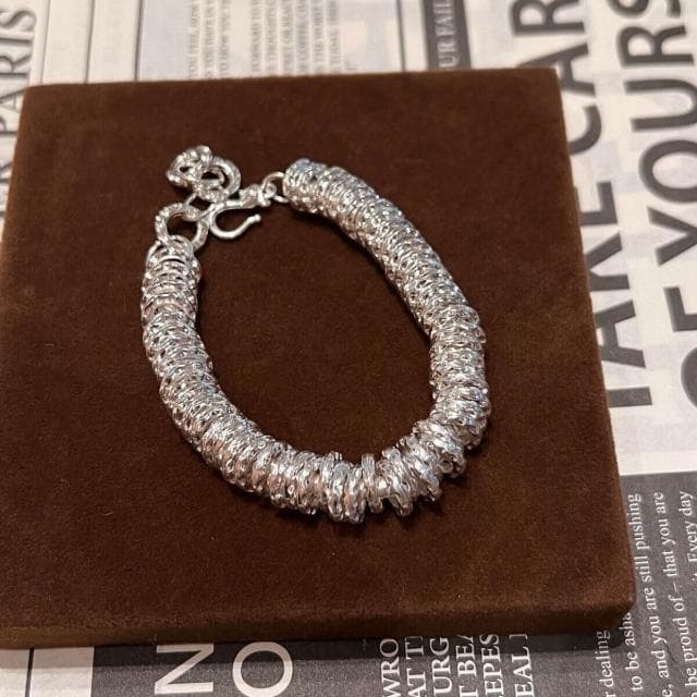 手鏈招財錘紋盤纏手鏈女輕奢小眾高級感設計手飾首飾男款大方氣質日常通勤防過敏派對約會手鏈輕盈手鏈手環手串手飾簡約百搭高級感