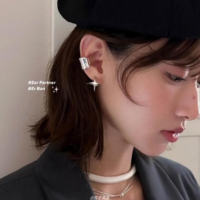 耳環設計星星耳環女小眾設計高級感新款耳圈銀針耳釘耳飾 不過敏看不膩超閃耳環耳飾飾品不褪色百搭禮物輕盈精緻輕奢高級韓國