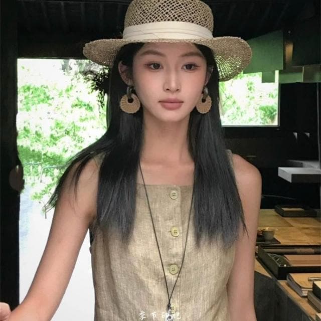 耳環波西米亞竹藤草編耳環高級感誇張耳墜夏日海邊度假風耳釘耳飾不過敏看不膩超閃耳環耳飾飾品不褪色禮物輕盈精緻輕奢高級韓國