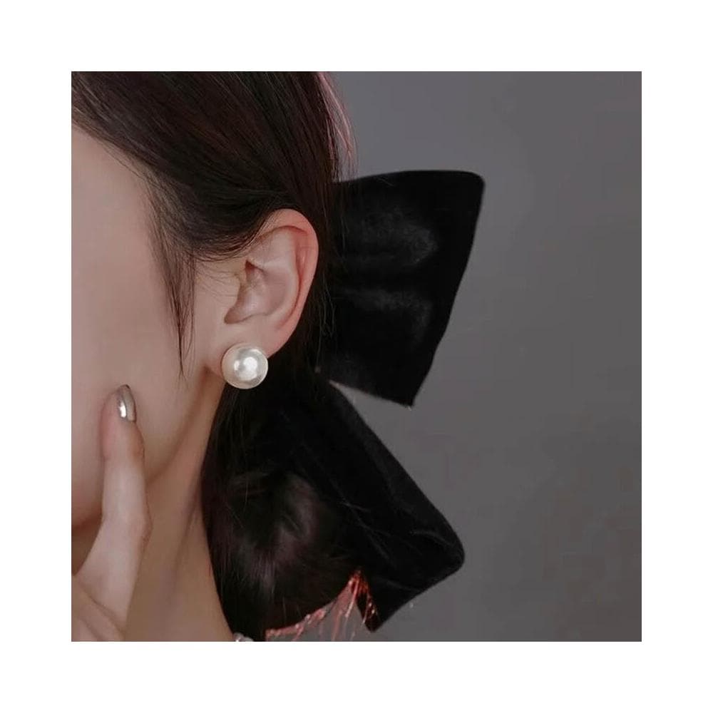 耳環S銀針珍珠耳釘上卡款極光白高亮珍珠耳飾ABS耳釘不過敏看不膩超閃耳環耳飾飾品不褪色百搭禮物輕盈精緻輕奢高級韓國