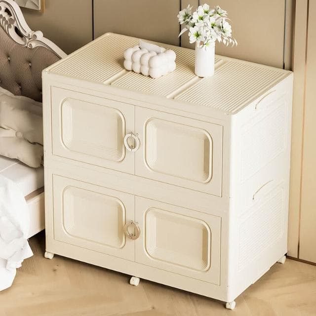 幕辭家居 免安裝90寬寶寶衣櫃兒童衣服收納櫃嬰兒小衣櫥塑料臥室簡易儲物櫃 e6f