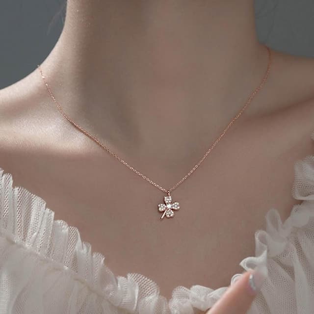 【KT DADA】四葉草項鍊 生日禮物 項鍊 鎖骨鏈 閨蜜項鍊 精品項鍊 韓國項鍊 純銀項鍊 女生項鍊 幸運草項鍊