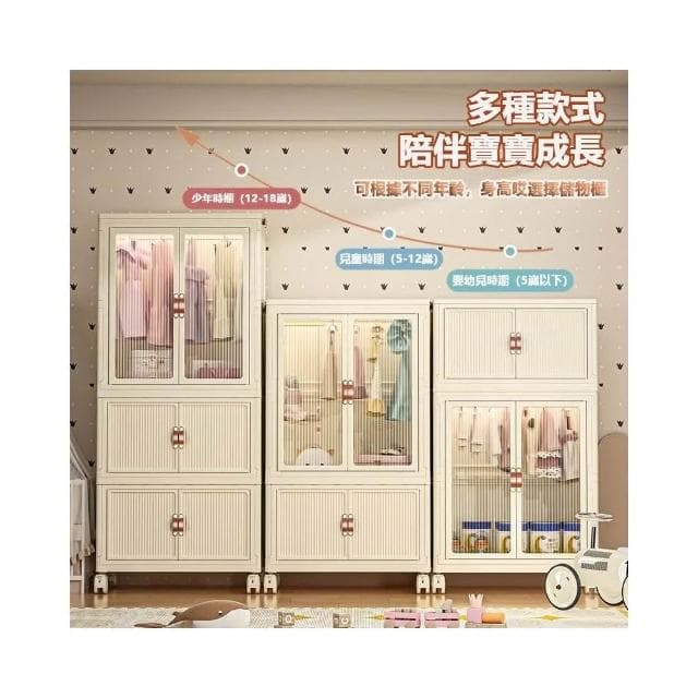 🔥 免運🔥 免安装 超大面寬 寶寶衣櫃 兒童衣服收納櫃 塑料傢用嬰兒儲物櫃多層 簡易小衣櫥 折疊收納箱