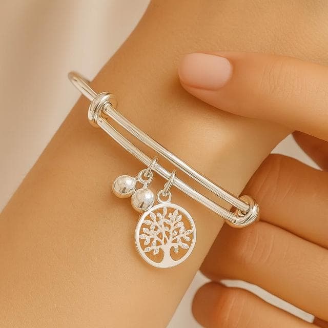【珠兒綠】999純銀生命樹鈴鐺手鐲 嬰兒|兒童|成人尺寸 純銀手鐲 彌月禮物 周歲禮物