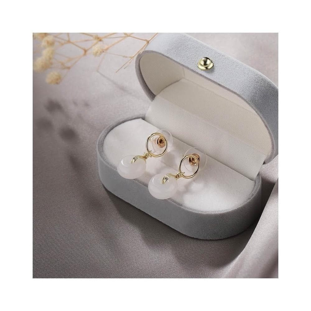 Miss Si【現貨速發】仙氣清透白月光耳環 韓版小眾 高級輕奢 氣質典雅 平安扣耳墜 耳墜 耳扣 耳釘 耳針 耳飾首飾