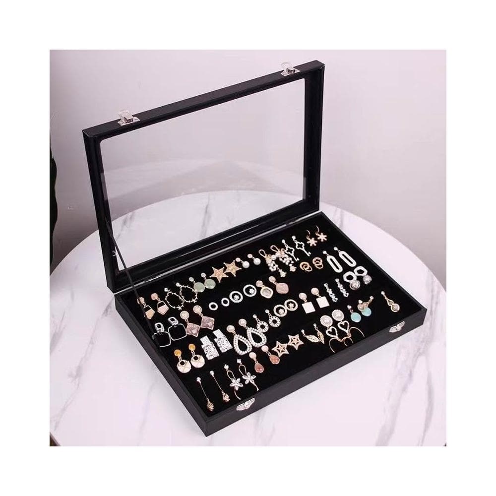 新款促销#耳環收納盒新款首飾盒高檔精緻耳釘耳飾戒指項鏈大容量飾品展示架