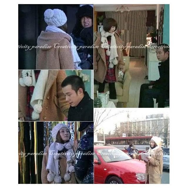 加厚版球球圍巾-裸婚時代童佳倩球球圍巾超保暖圍巾☆豪麥網☆